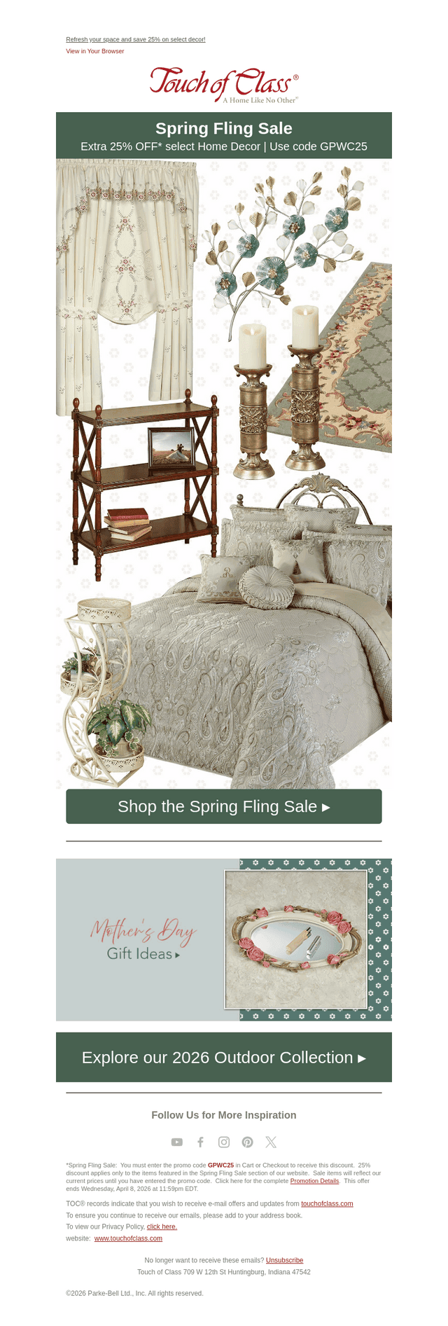 Touch of Class email from Sat, Apr 4, 2026