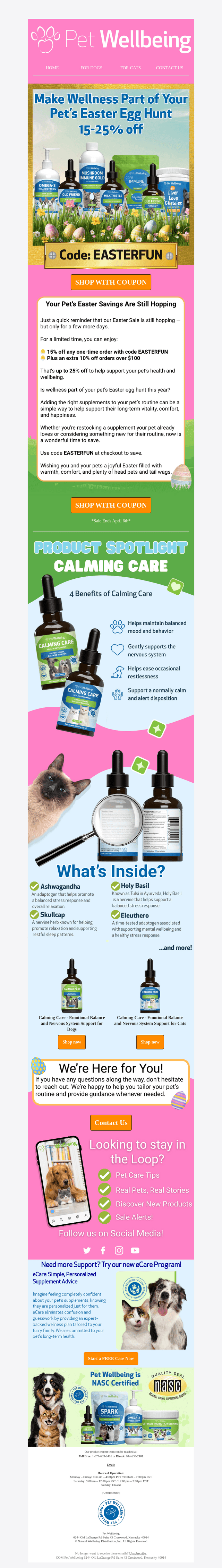 Pet Wellbeing email from Sun, Apr 5, 2026