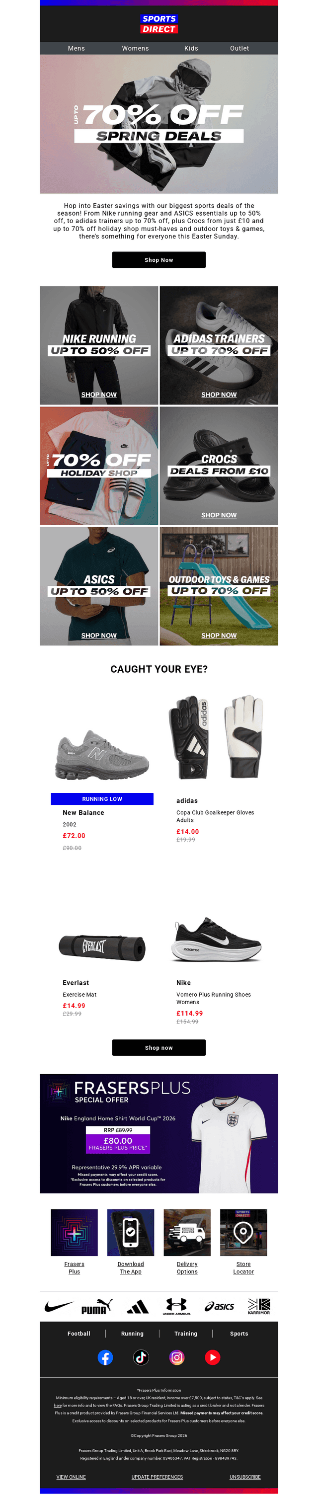 Sports Direct email from Sun, Apr 5, 2026