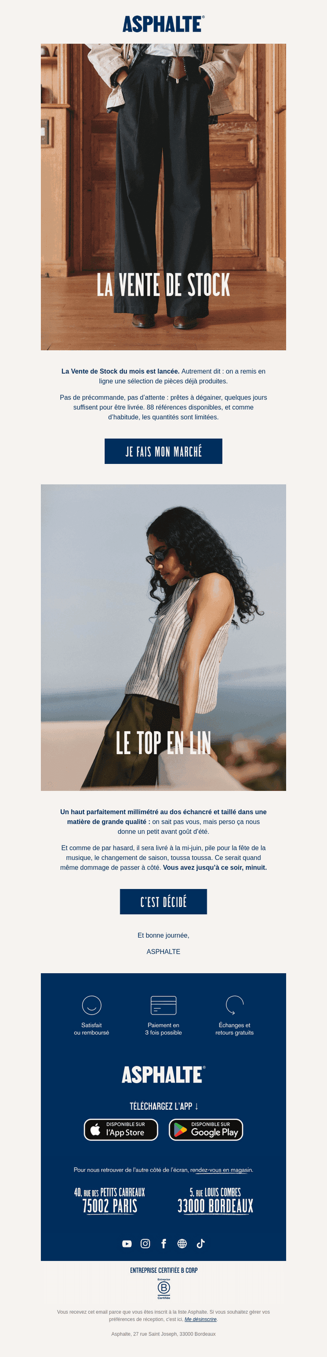 La Vente de Stock du mois est là