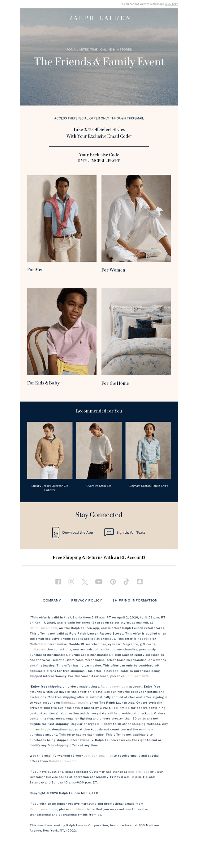 Exclusively for You: Take 25% Off Select Styles​​