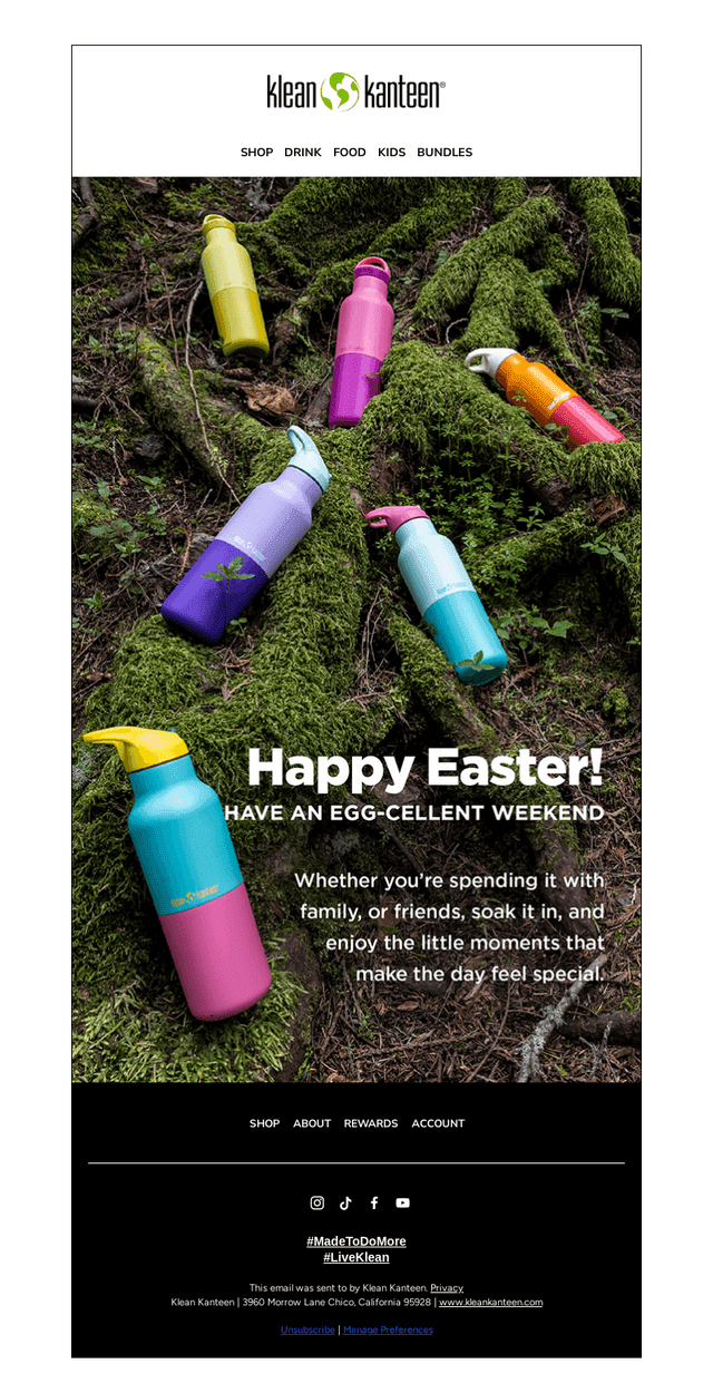 Klean Kanteen email from Sun, Apr 5, 2026