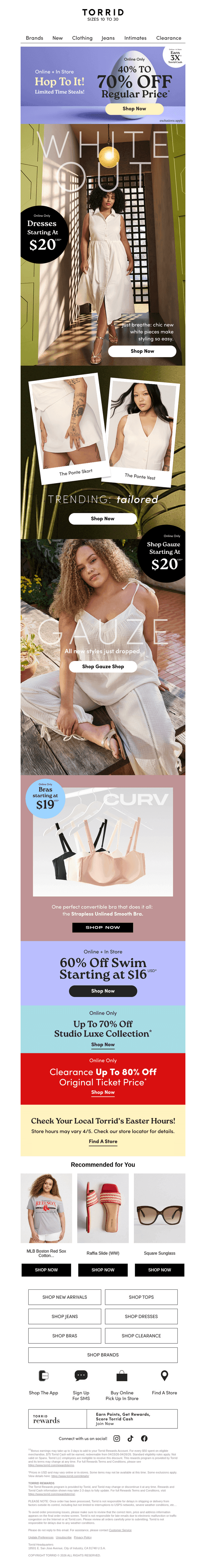 Torrid email from Sun, Apr 5, 2026