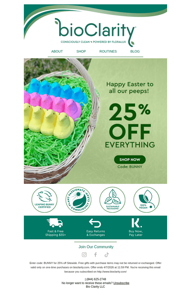 bioClarity email from Sun, Apr 5, 2026