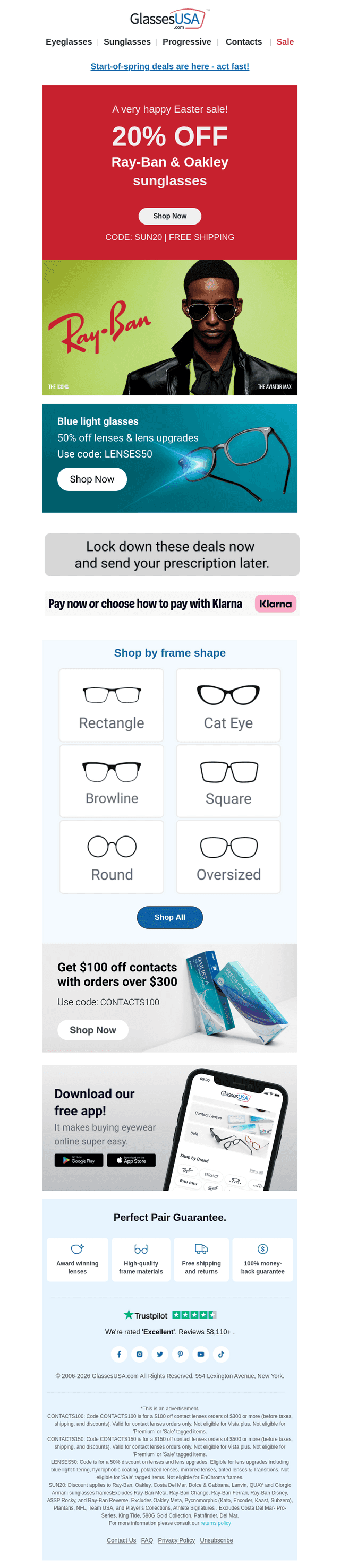 Glasses USA email from Sun, Apr 5, 2026