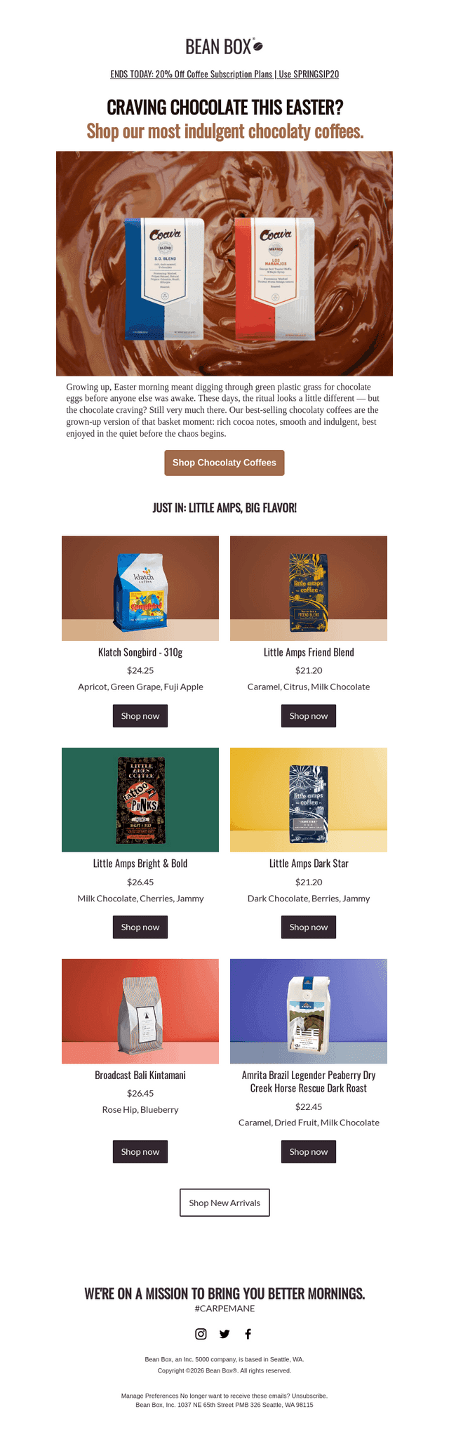 BeanBox email from Sun, Apr 5, 2026