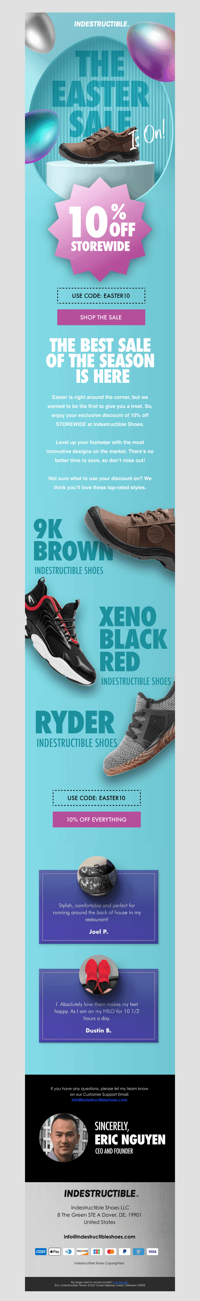 Indestructible Shoes email from Sun, Apr 5, 2026