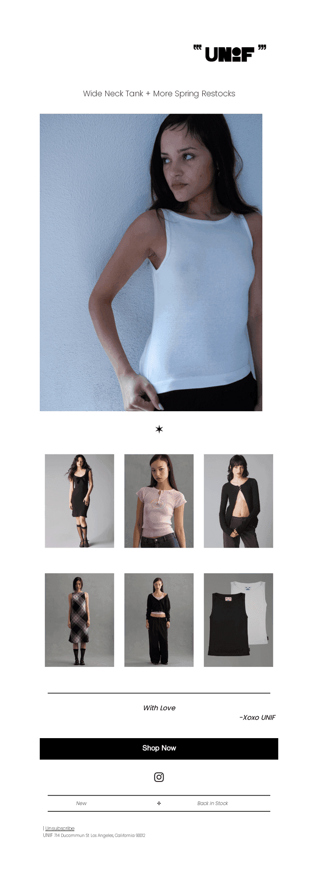 Wide Tank + Spring Restocks
