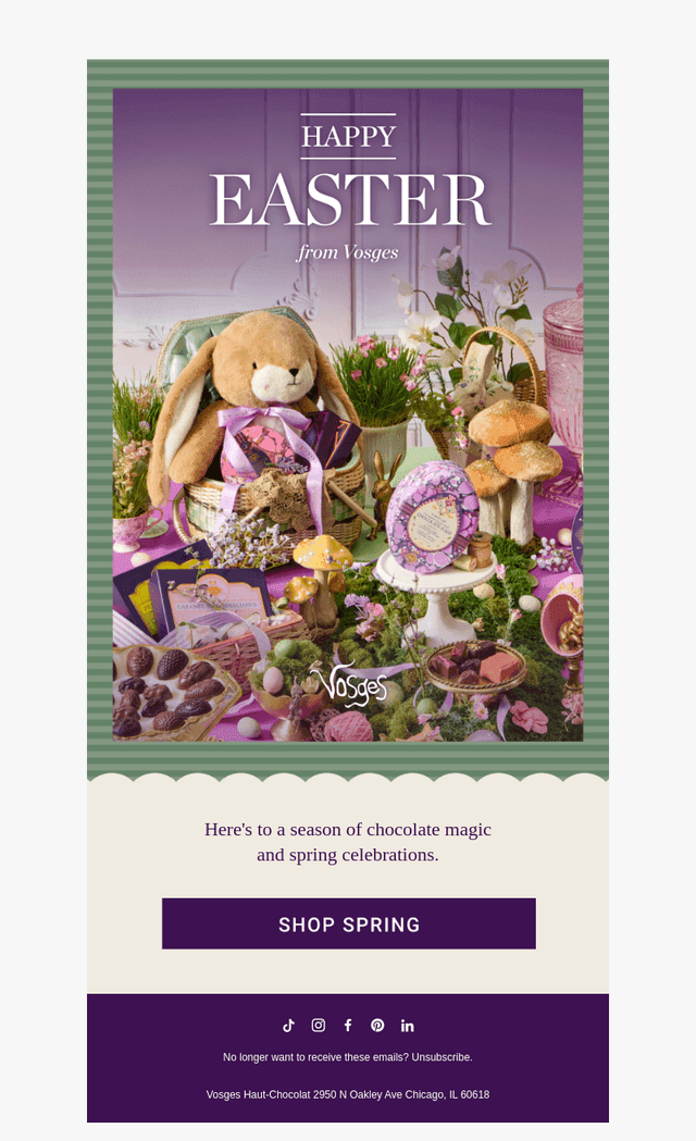Vosges Haut-Chocolat email from Sun, Apr 5, 2026