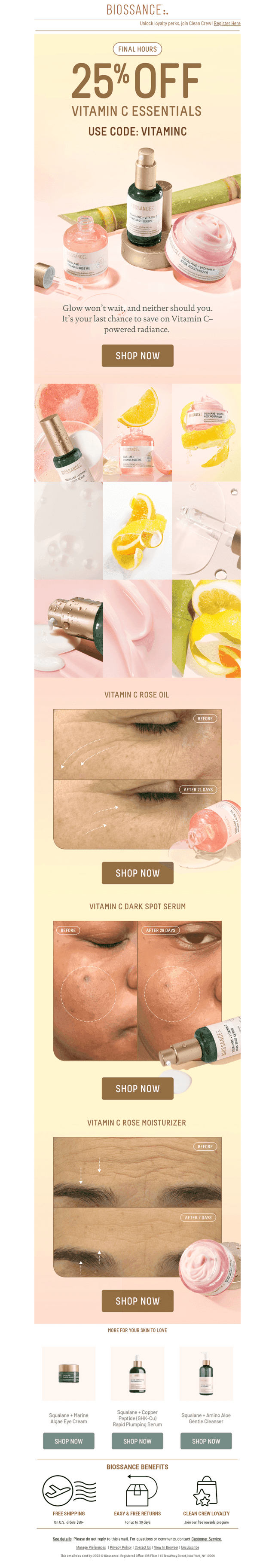 Hrs left! 25% off Vit C must-haves🍊