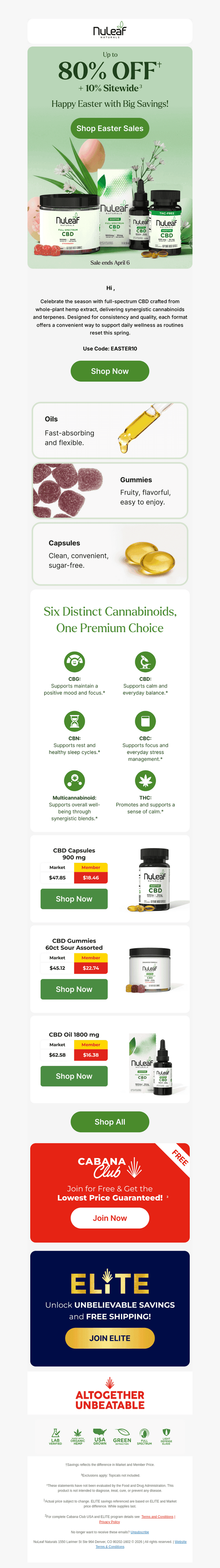Easter Savings on Premium CBD