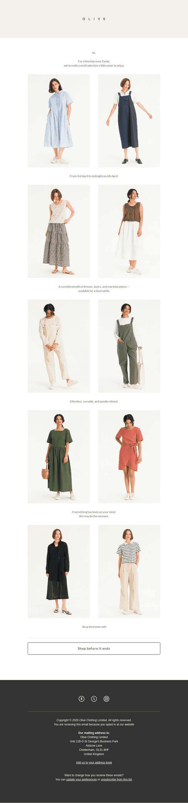 Olive email from Mon, Apr 6, 2026