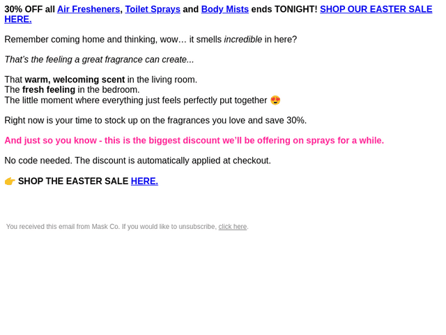 Mask Co email from Mon, Apr 6, 2026