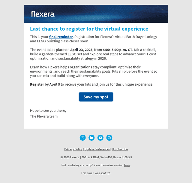 Flexera email from Mon, Apr 6, 2026