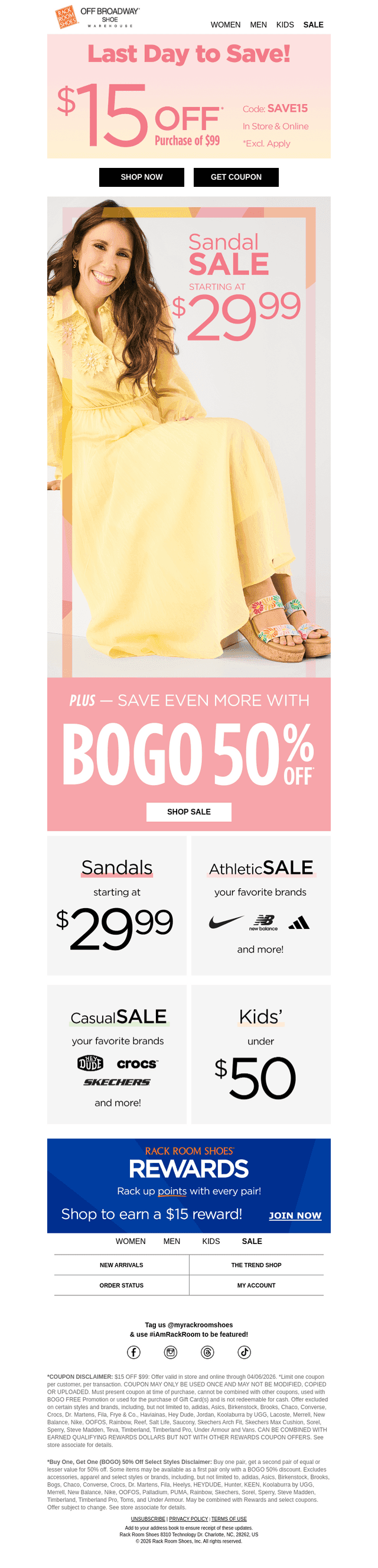 Last Day for $15 OFF!