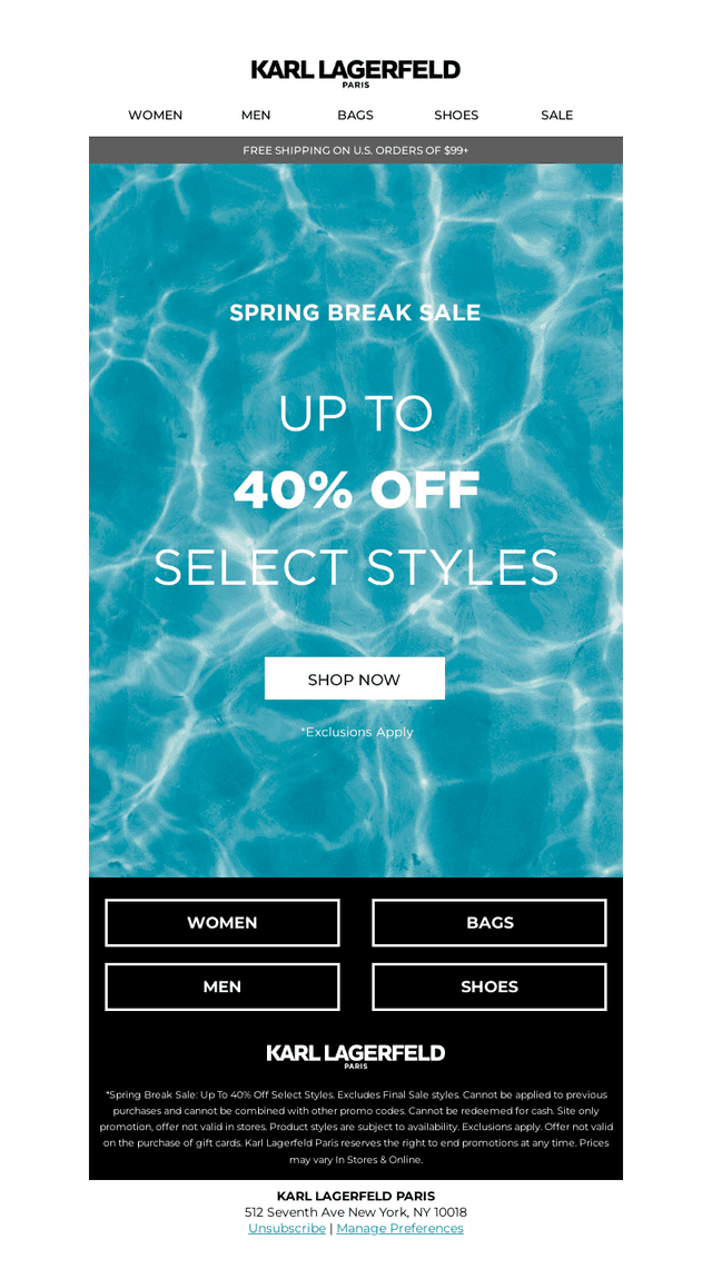 Up To 40% Off Select Styles