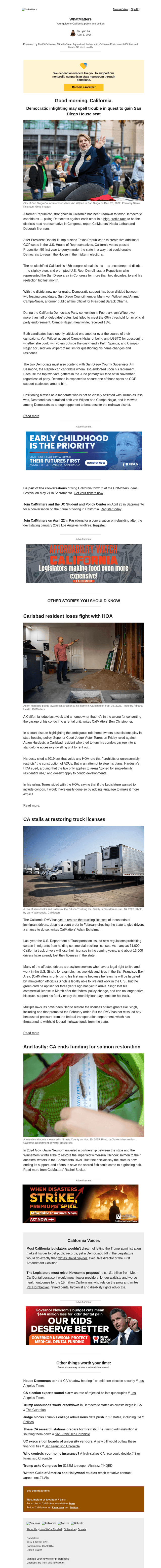 Calm email from Mon, Apr 6, 2026