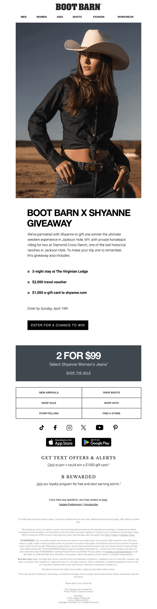 Boot Barn email from Mon, Apr 6, 2026