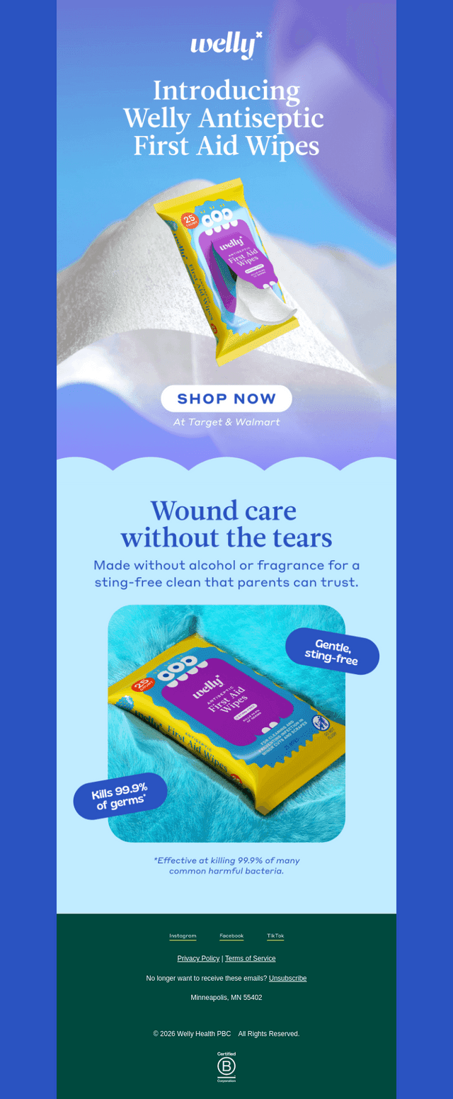 Clean wounds. Zero sting.