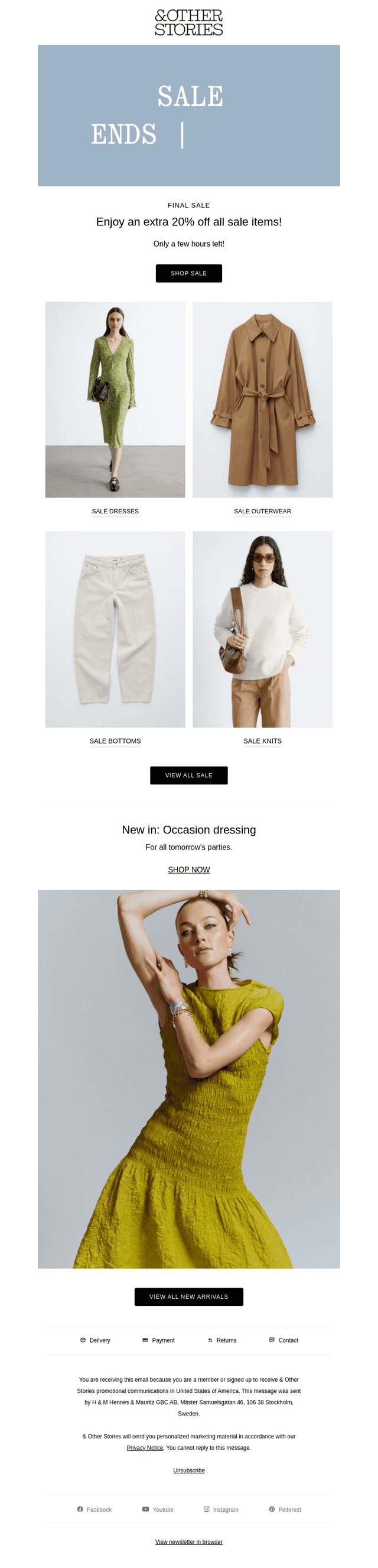 Final sale: Extra 20% off