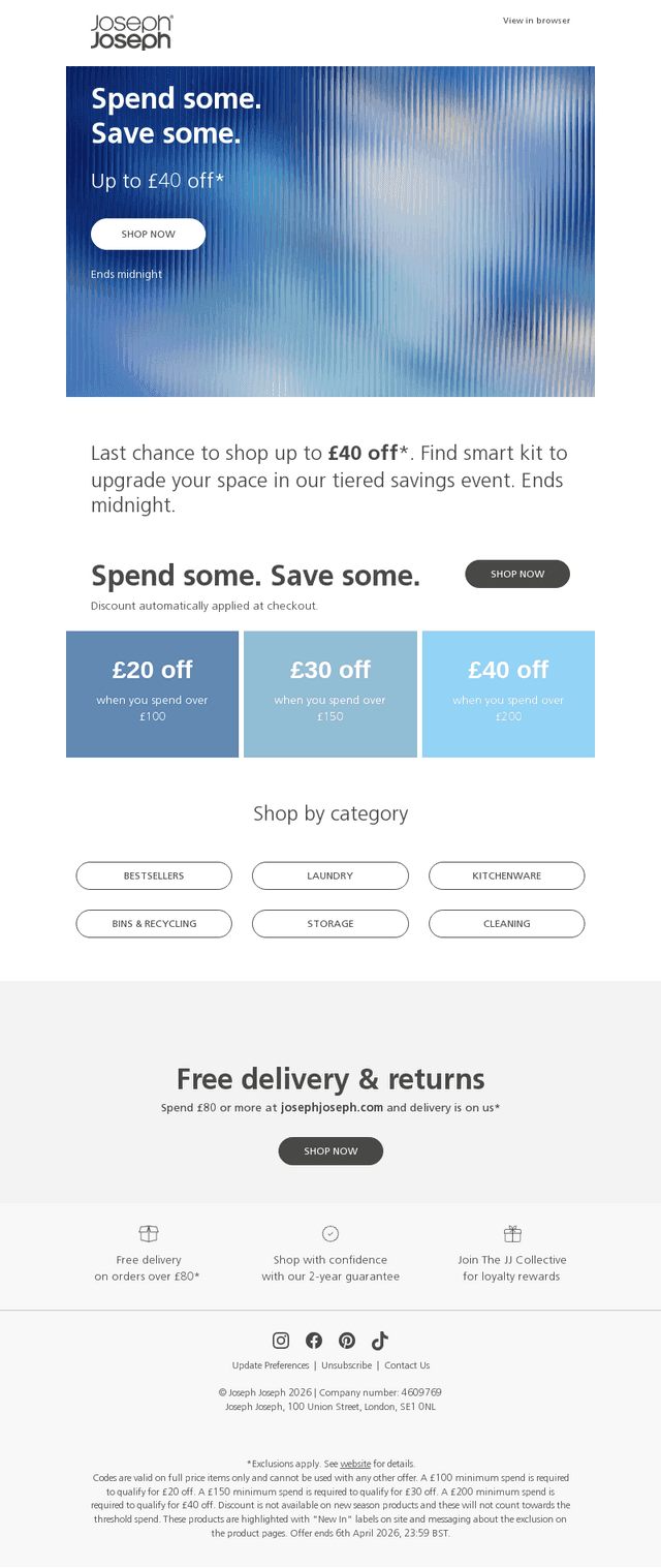 Final hours: up to £40 off ends tonight
