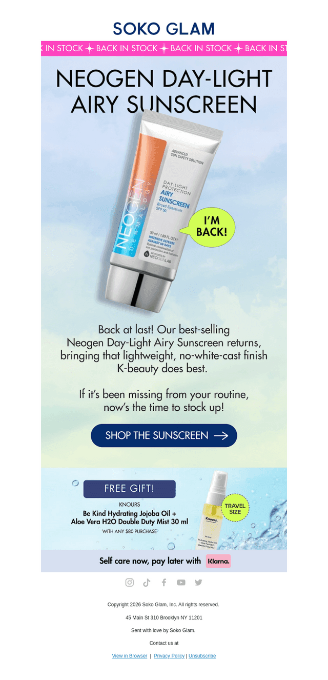 It’s Back: Neogen Day-Light Airy Sunscreen ☁️