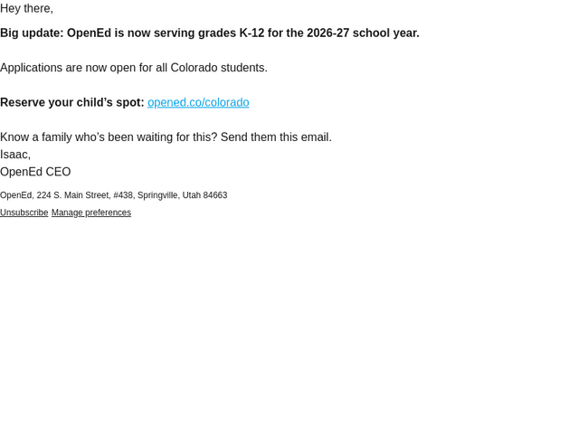 UPDATE: OpenEd is now K-12 in Colorado