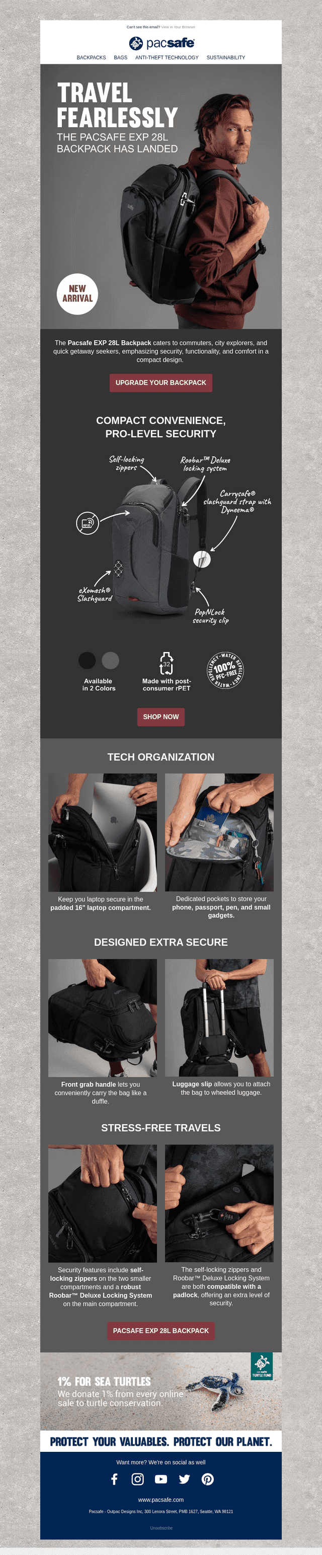 🚨 NEW DROP: The Pacsafe EXP 28L Backpack