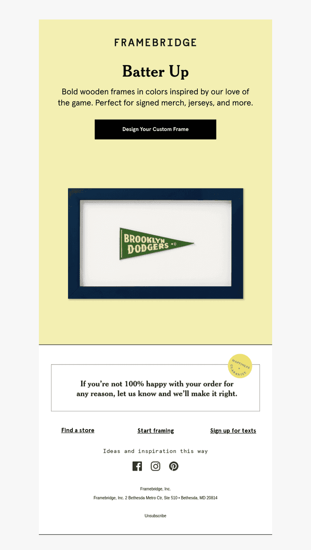 Framebridge email from Tue, Apr 7, 2026
