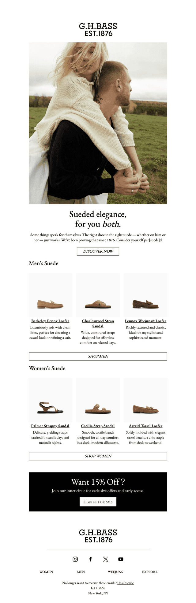 New. In suede.