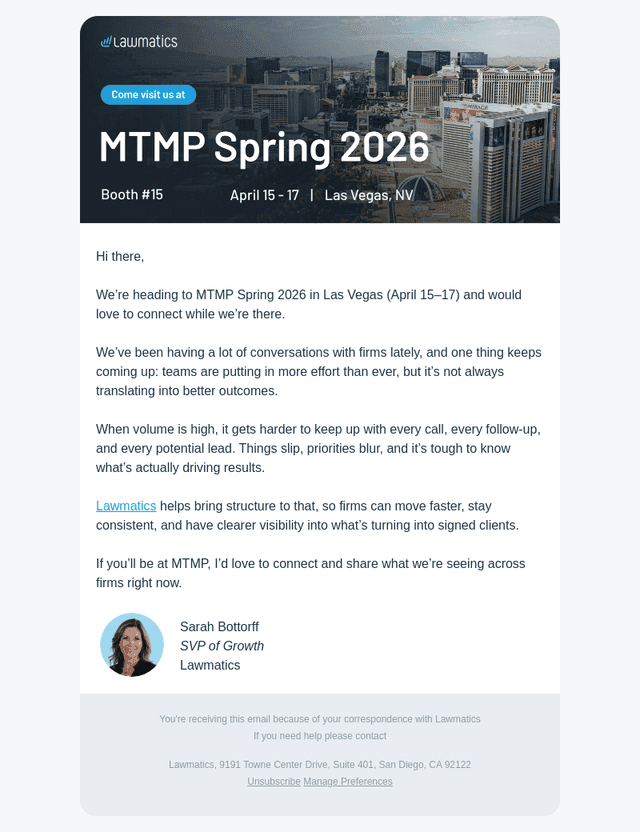 Heading to MTMP Spring 2026? Let’s connect