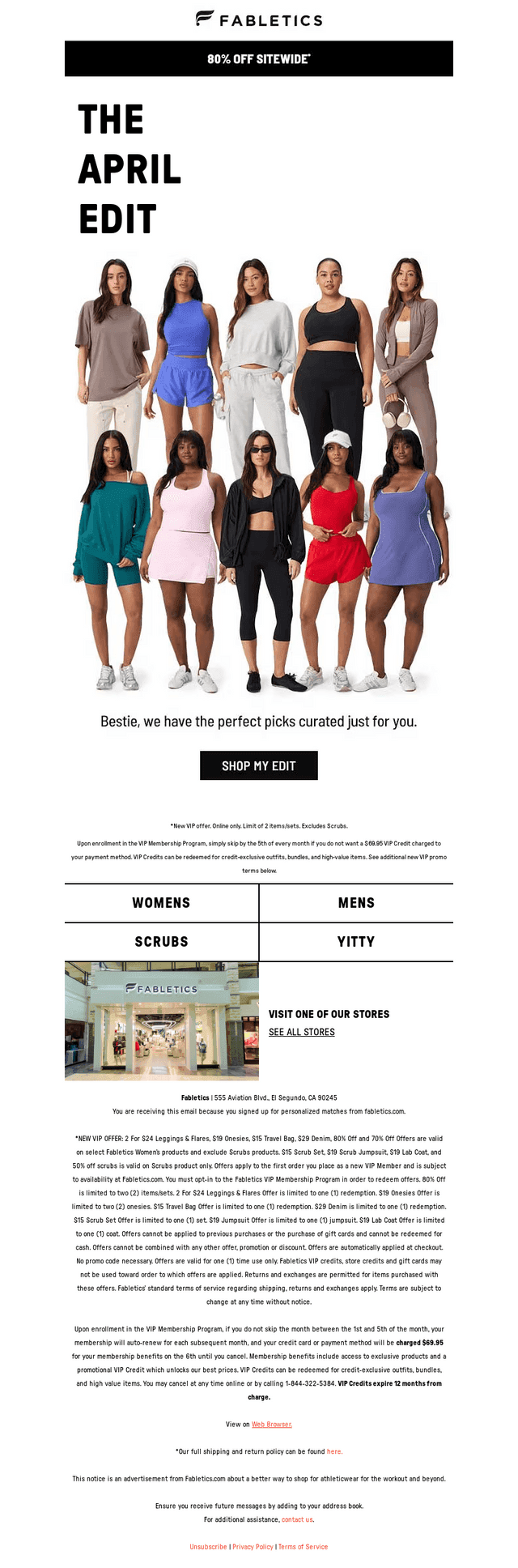 Fabletics email from Wed, Apr 8, 2026