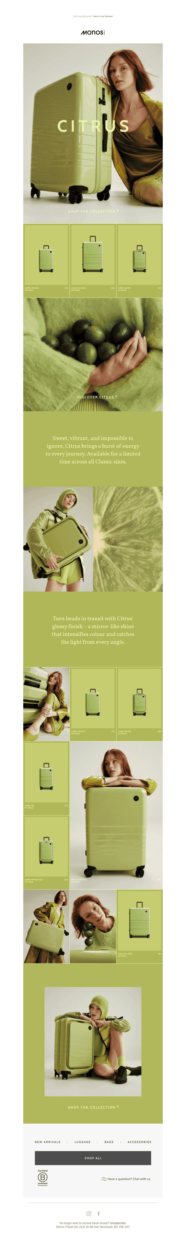 Glossy colour, with a citrus twist