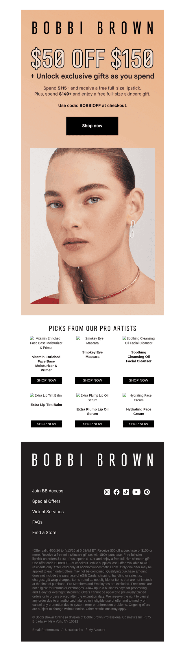 Bobbi Brown Cosmetics email from Wed, Apr 8, 2026