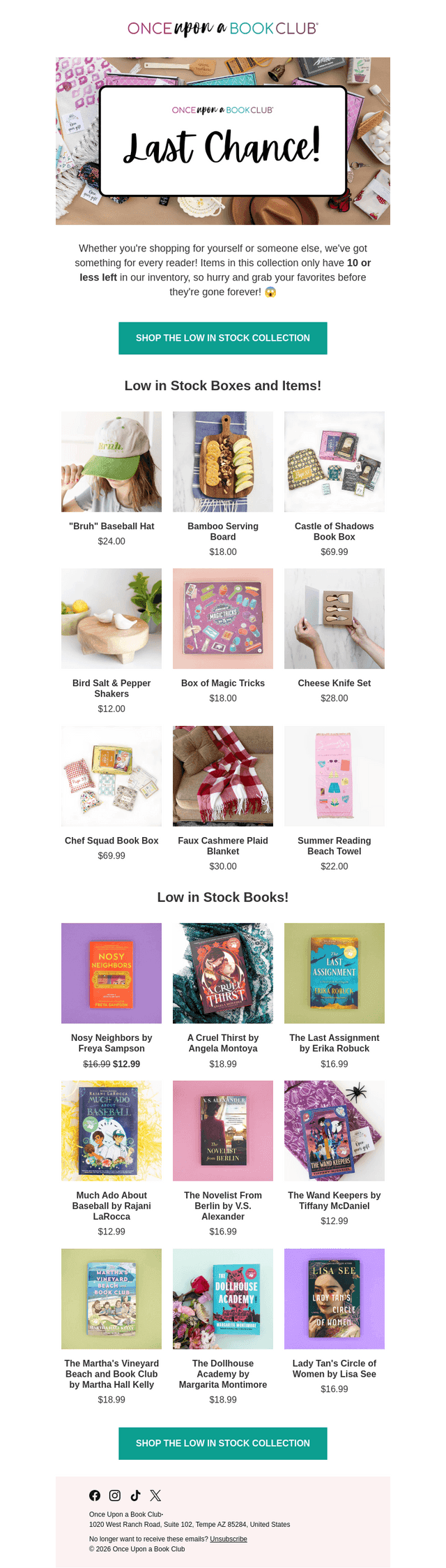 Once Upon A Book Club email from Wed, Apr 8, 2026