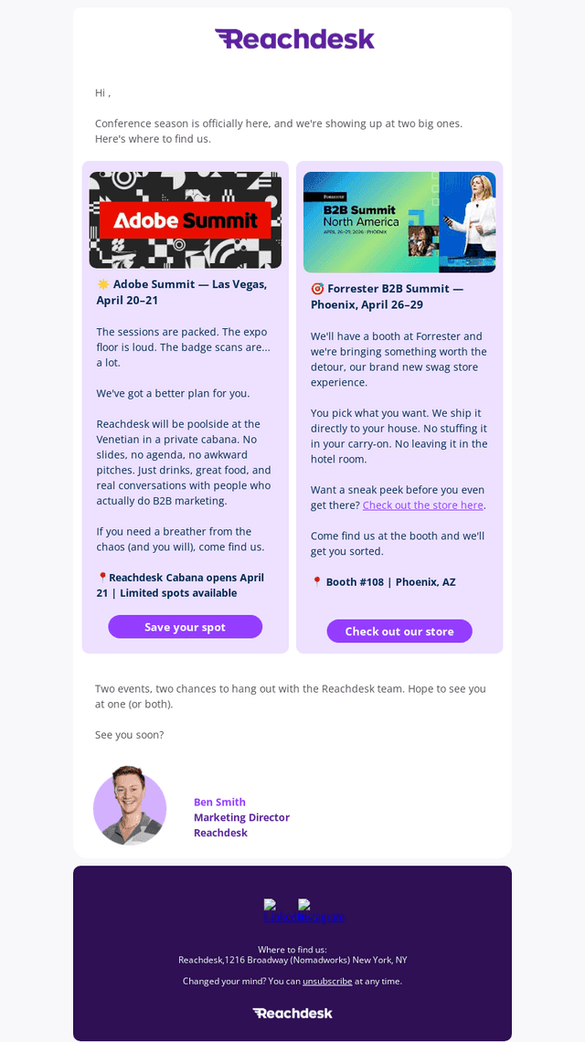 Two events, one gifting team, zero bad conversations