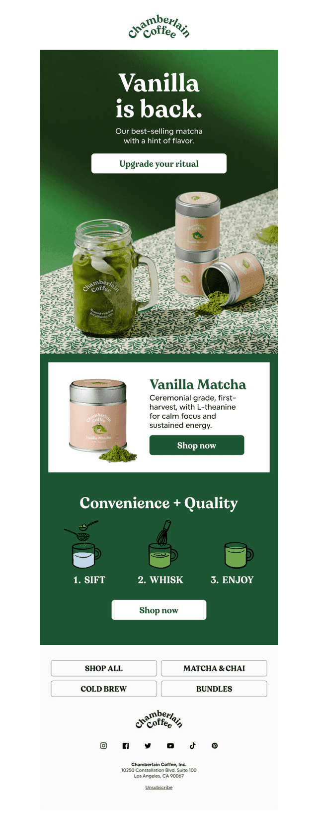 Vanilla Matcha returns