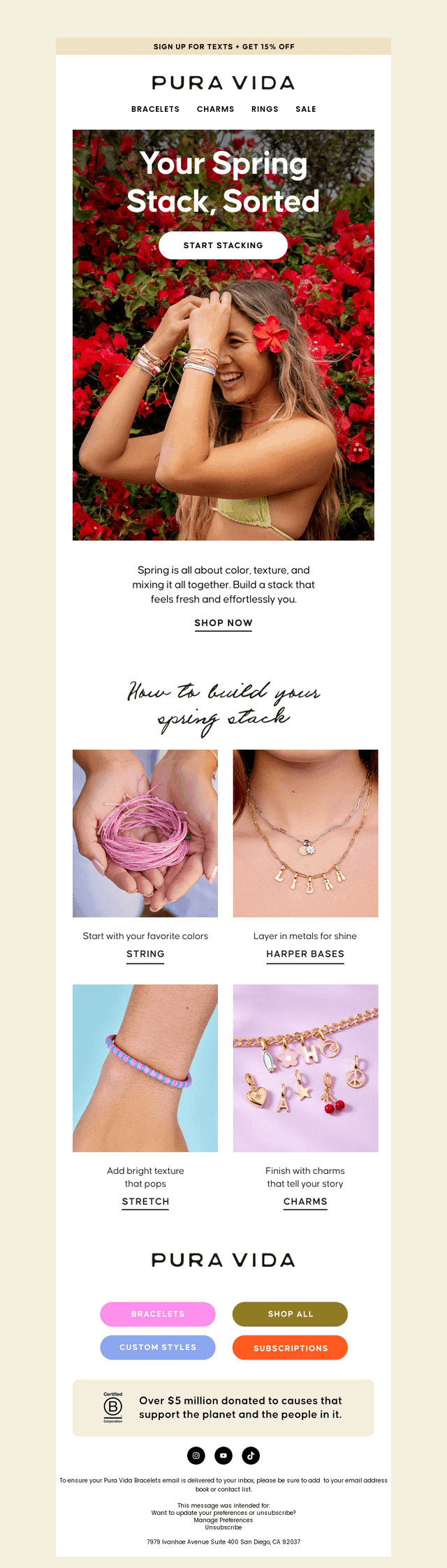 Pura Vida Bracelets email from Thu, Apr 9, 2026