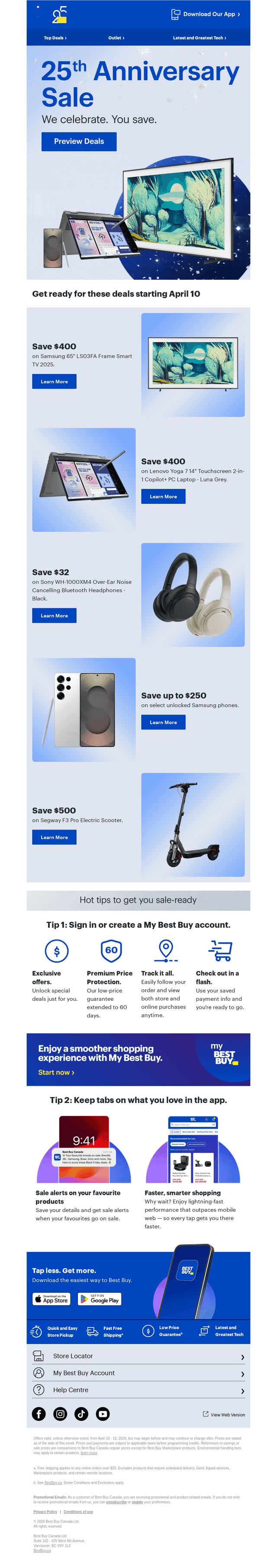 Best Buy Canada email from Thu, Apr 9, 2026