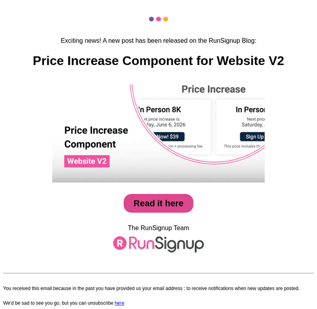 New Post! - Price Increase Component for Website V2