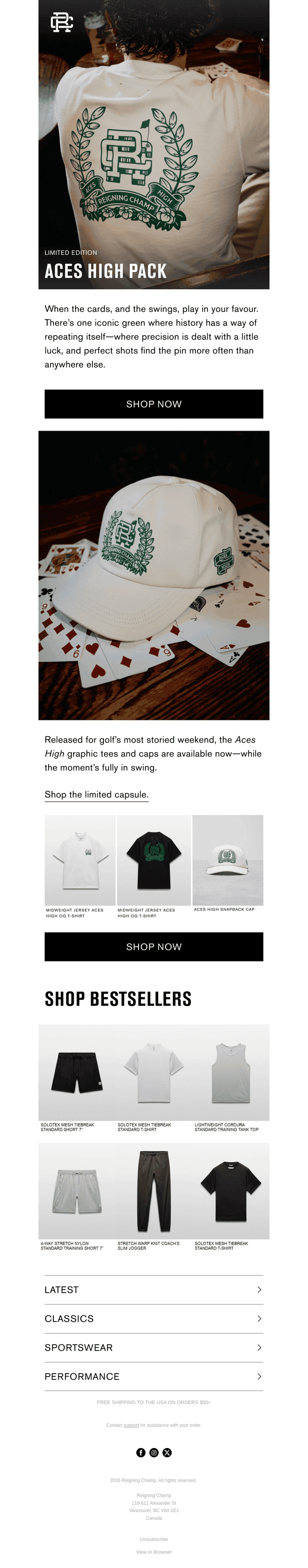 Aces High Pack. Limited-edition golf capsule.