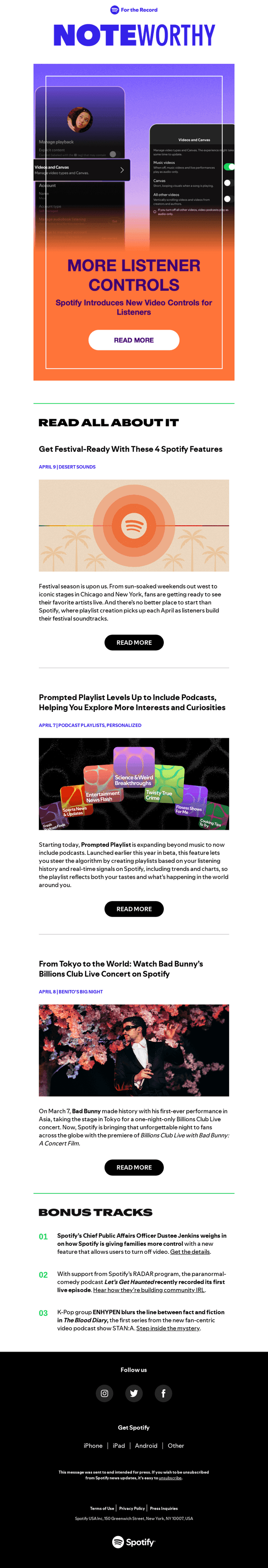 Spotify email from Fri, Apr 10, 2026