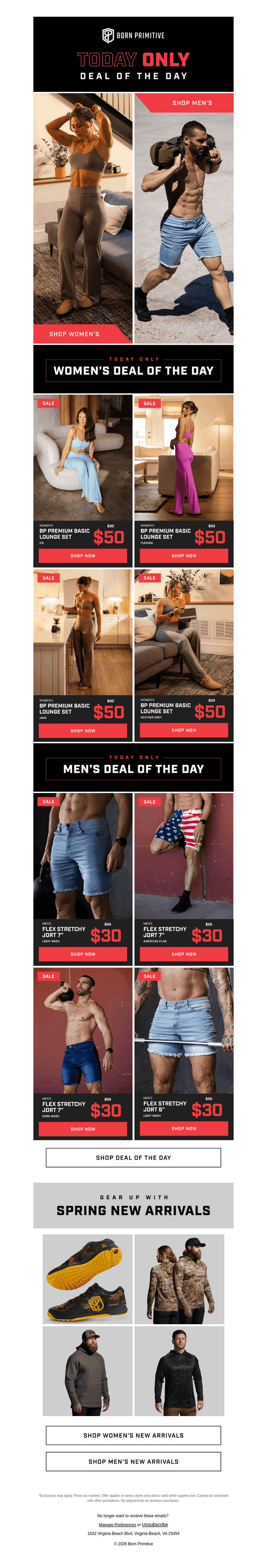 TODAY ONLY | $50 Lounge Sets & $30 Jorts