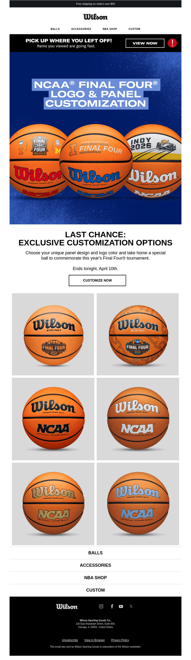 LAST CHANCE! Exclusive Final Four® Customization Options!