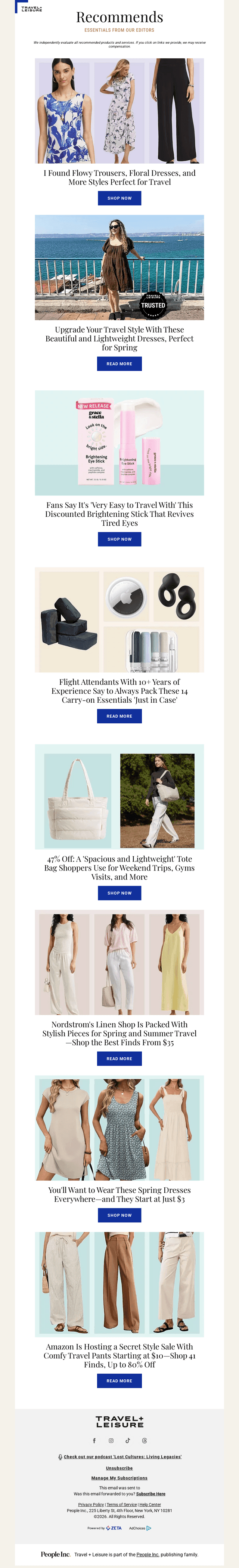 Travel + Leisure email from Fri, Apr 10, 2026