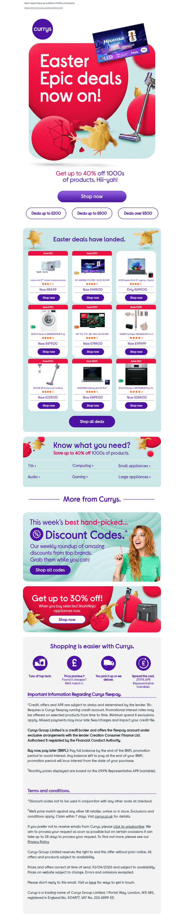 Currys email from Fri, Apr 10, 2026