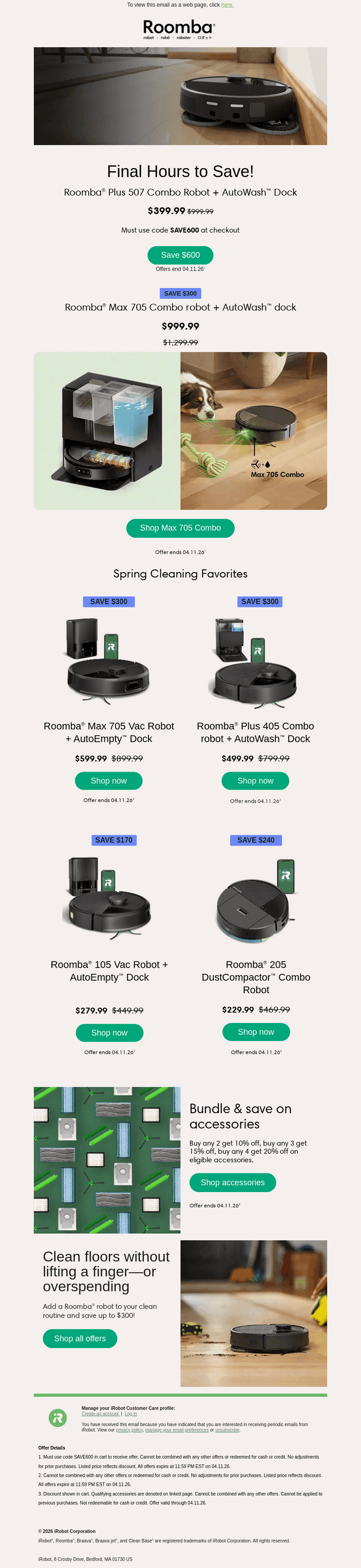 iRobot email from Fri, Apr 10, 2026