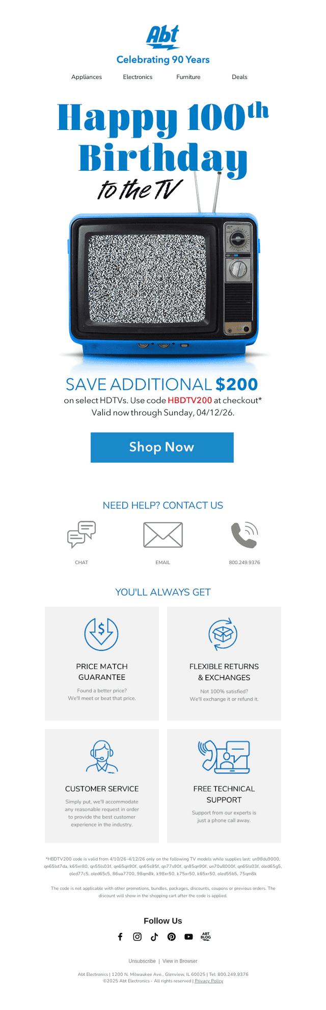 Abt Electronics email from Fri, Apr 10, 2026