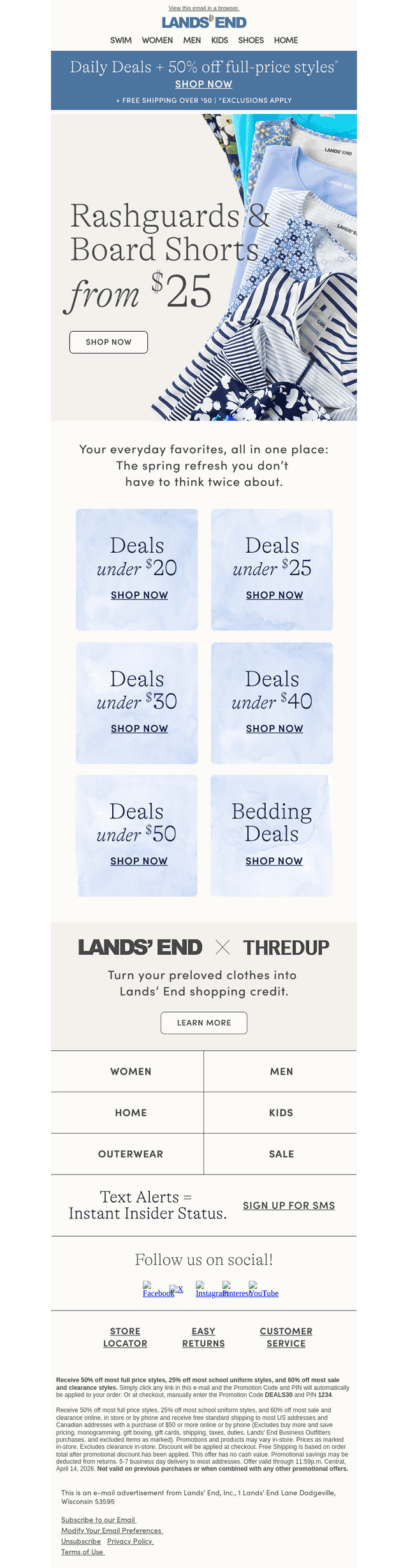 Lands' End email from Sat, Apr 11, 2026