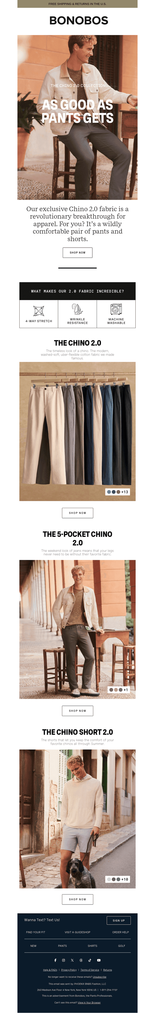 Our 2.0 Fabric Is One Comfortable Step for Men